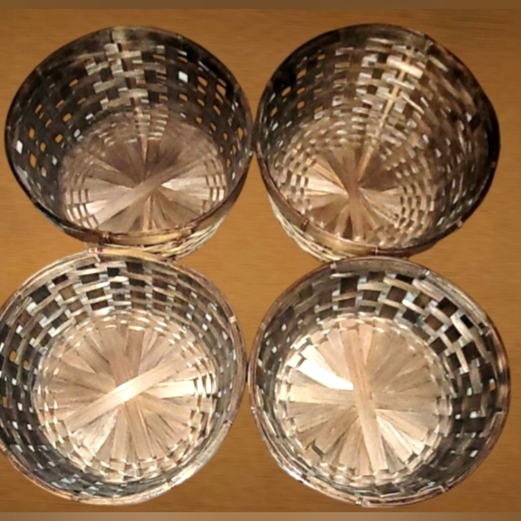 LOT OF 5 VINTAGE BAMBOO WOVEN BASKETS STORAGE 10.5" - Picture 2 of 4